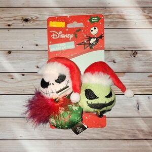 Disney Jack Skellington Cat Toy Set with Red and Green